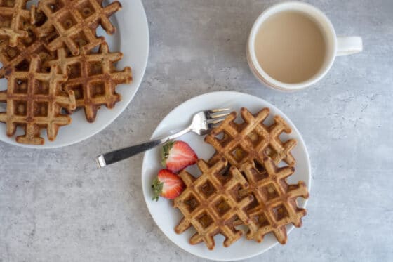 Chocolate Chip Protein Waffles (No Protein Powder Recipe)