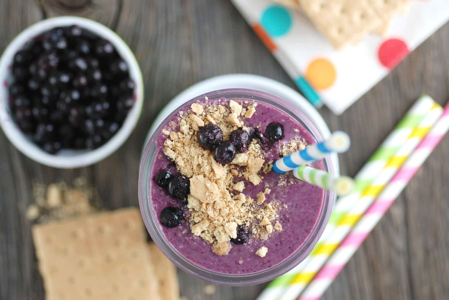 KidFriendly Wild Blueberry & Kefir Breakfast Smoothie